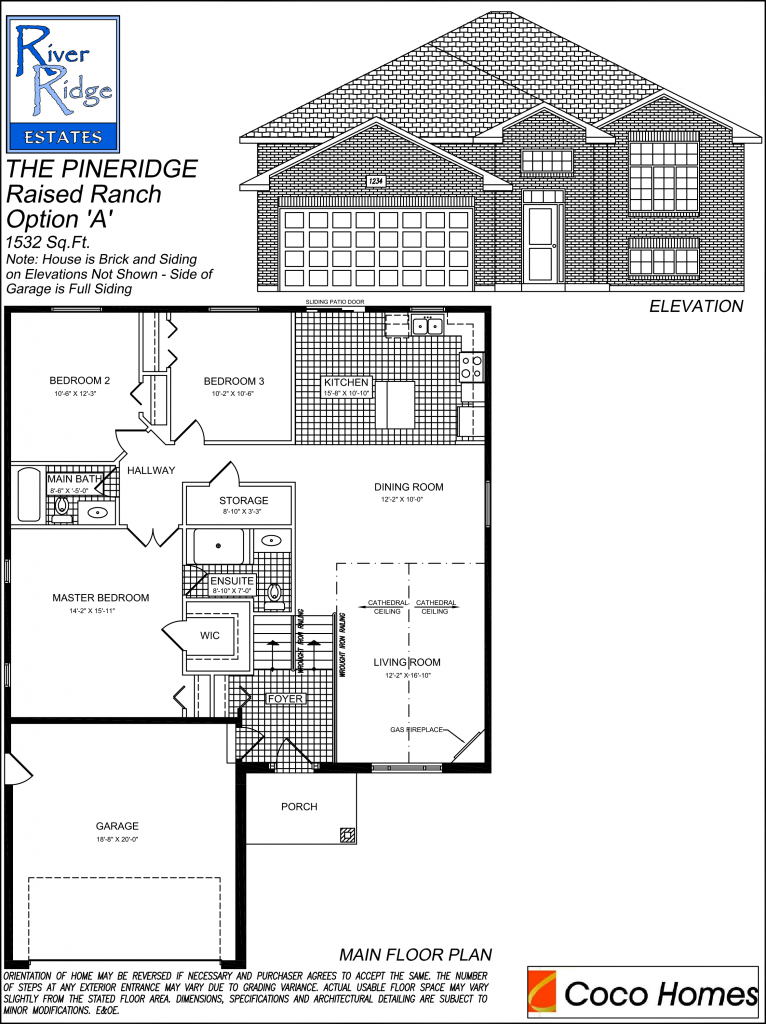 Pineridge Main Floor Plan Option A
