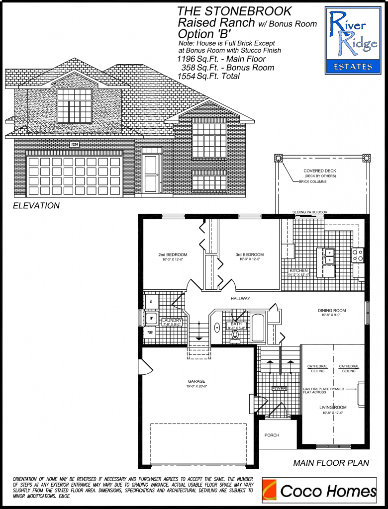 Stonebrook Main Floor Option B Floor Plan